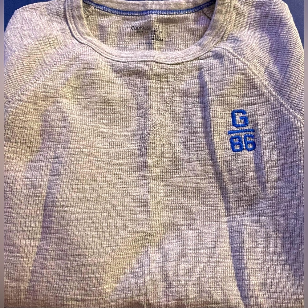 GAP Kids Boy’s Thermal Long Sleeve Shirt, Gray, Size: S(6/7)